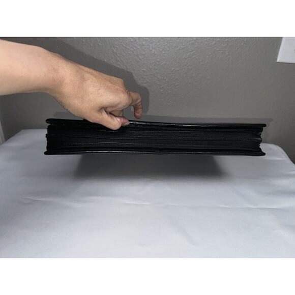 Vintage Boulder Ridge Black Leather Zipper Handle Portfolio Notebook Briefcase - Picture 6 of 13